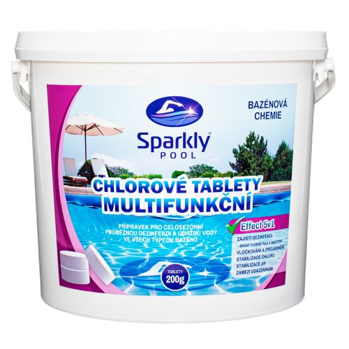 Chlorové tablety do bazénu 5v1 multifunkční 200g 5 kg