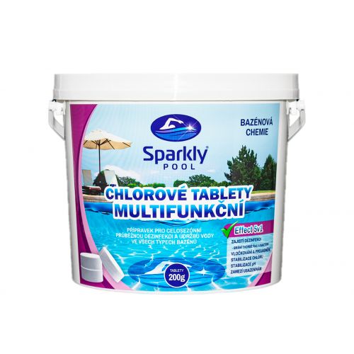 Chlorové tablety do bazénu 5v1 multifunkční 200g 3 kg