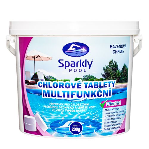 Chlorové tablety do bazénu 6v1 multifunkční 200g 3 kg