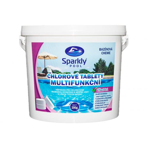 Chlorové tablety do bazénu 6v1 multifunkční 200g 5 kg