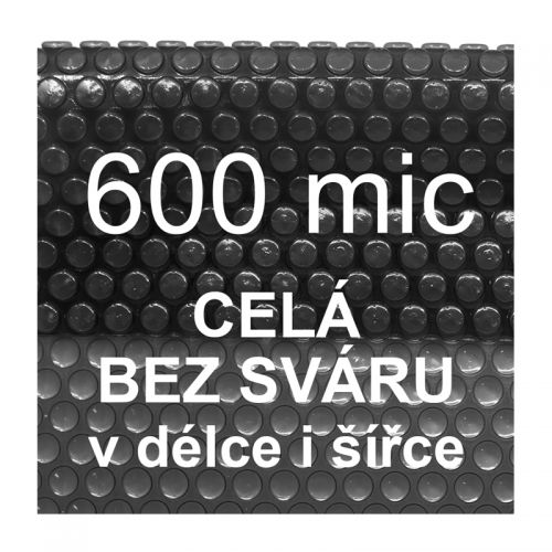 Solární plachta - fólie na bazén 600 mic černá - celá bez sváru