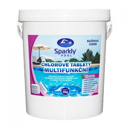 Foto - Chlorové tablety do bazénu 6v1 multifunkční 200g 15 kg
