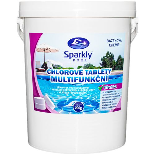 Foto - Chlorové tablety do bazénu 6v1 multifunkční 200g 20 kg