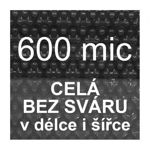 Solární plachta - fólie na bazén 600mic černá - vzor 3 bubliny - celá bez sváru