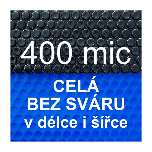 Solární plachta - fólie na bazén 400mic modročerná - celá bez sváru