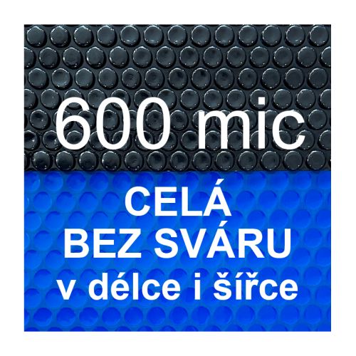 Solární plachta - fólie na bazén 600mic modročerná - celá bez sváru