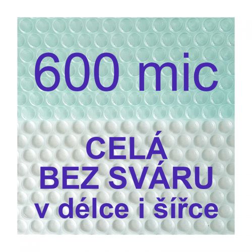 Solární plachta - fólie na bazén 600 mic transparentní - celá bez sváru