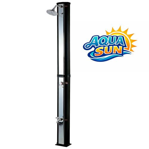 Solární sprcha AquaSun zahradní 40 L černá - zrcadlový dekor