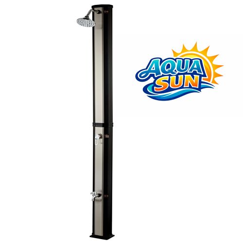 Foto - Solární sprcha AquaSun zahradní 40 L černá - broušený nikl dekor