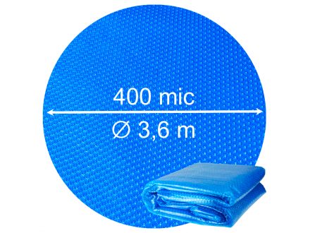 Foto - Kruhová solární plachta - fólie na bazén 400mic - průměr 3,6 m, modrá průhledná