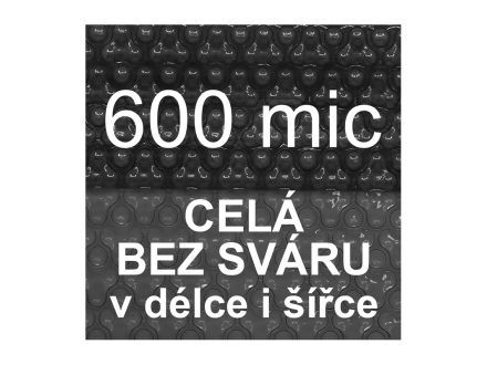 Foto - Solární plachta - fólie na bazén 600mic černá - vzor 3 bubliny - celá bez sváru