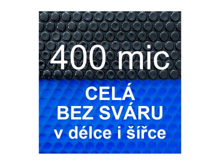 Foto - Solární plachta - fólie na bazén 400mic modročerná - celá bez sváru