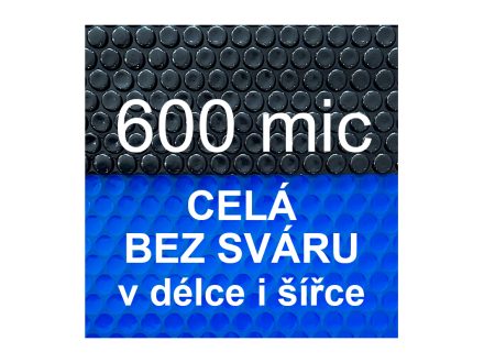 Foto - Solární plachta - fólie na bazén 600 mic modro-černá - celá bez sváru