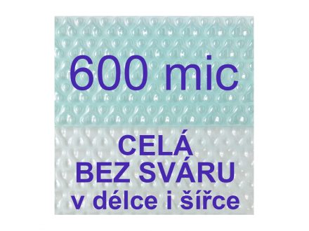 Foto - Solární plachta - fólie na bazén 600mic transparentní - vzor 3 bubliny - celá bez sváru